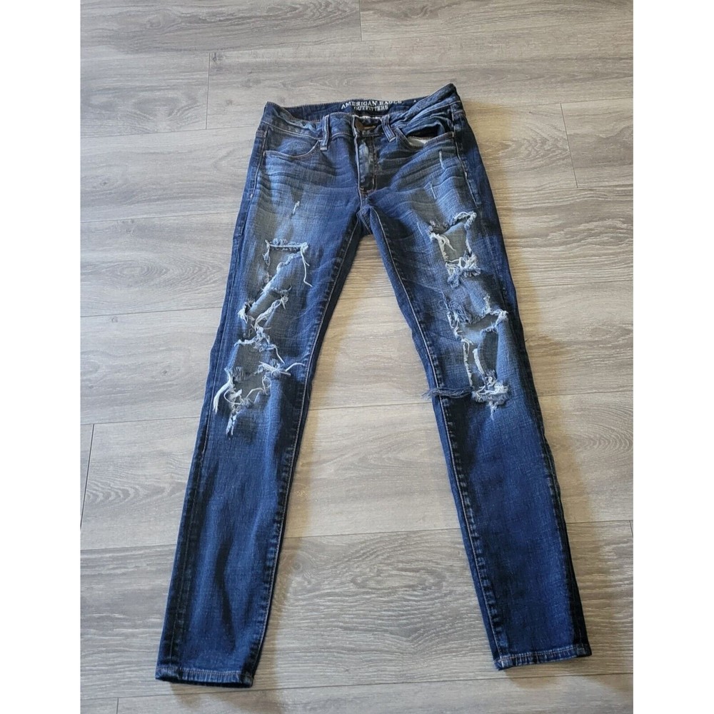 American Eagle Super Stretch Jeggings Distressed Womens Size 6